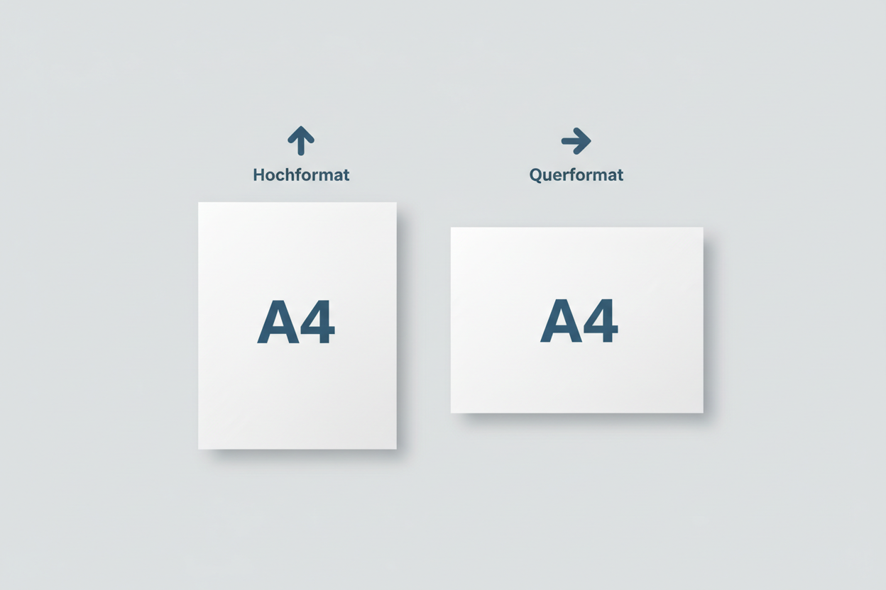 Blatt in A4-Format. es ist wichtig, dass die Bezeichnung "A4" erwähnt und sichtbar ist. gut wäre noch, wenn auch ersichtlich ist, dass es im Quer oder Hochformat sein kann.